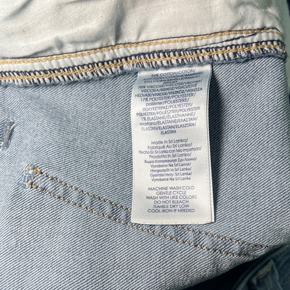 👖Chaps Women's Blue Mid Rise Crop Wide Jeans - Picture 9 of 12